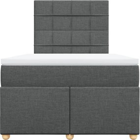 vidaXL Κρεβάτι Boxspring με Στρώμα Σκούρο Γκρι 120x200 εκ. Υφασμάτινο