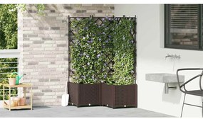 vidaXL Κηποτινάκι με Τρέλα 3 pcs Καφέ 80 x 80 x 143 εκ. PP