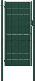 vidaXL Πόρτα Περίφραξης Πράσινη 100x204 εκ. από PVC και Ατσάλι