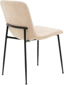 Καρέκλα Gratify pakoworld ύφασμα εκρού-πόδι μαύρο