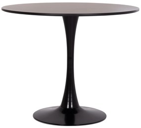 ΤΡΑΠΕΖΙ ΣΤΡΟΓΓΥΛΟ BROLIN HM18141.02 MDF TOP-ΒΑΣΗ ΜΕΤΑΛΛΙΚΗ--ΜΑΥΡΟ Φ90x73Υεκ