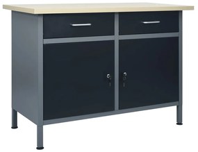vidaXL Πάγκος Εργασίας Μαύρος 120 x 60 x 85 εκ. Ατσάλινος