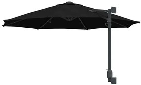 vidaXL Ομπρέλα Κήπου Μαύρο 248 x 248 x 148 εκ. Πολυεστέρας, Χάλυβας