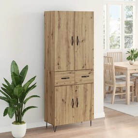 vidaXL Highboard 2 pcs Artisan Oak Μηχανική ξυλεία και γυαλί