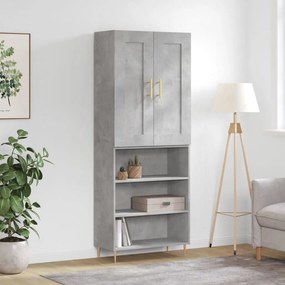 vidaXL Ντουλάπι Γκρι Σκυροδέματος 69,5x34x180 εκ. Επεξεργασμένο Ξύλο