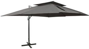 vidaXL Ομπρέλα Κήπου με Διπλή Κορυφή, Ανθρακί 400x300 εκ.