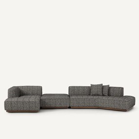 Γωνιακός καναπές XL με αριστερή γωνία, υφασμάτινη επένδυση bouclette, Jacopo