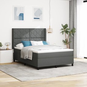 vidaXL Κρεβάτι με Στρώμα Σκούρο Γκρι 160x200 εκ. Ύφασμα