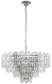 Φωτιστικό Οροφής 39627 Calmeilles E14/10 Ø780 Κρύσταλλο Chrome Eglo Metal, Glass