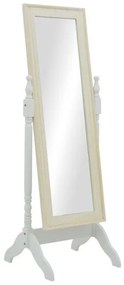 Καθρέπτης Malone Inart mdf σε λευκή αντικέ απόχρωση 55x50x160εκ 087-000012 087-000012 Λευκό