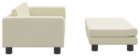 vidaXL Καναπές Παιδικός με Υποπόδιο Κρεμ 100 x 50 x 30 εκ. Συνθ. Δέρμα