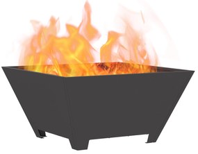 vidaXL Τζάκι Φωτιά Τετράγωνο Μαύρο 60x60x30 εκ. Ατσάλι