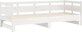 vidaXL Καναπές Κρεβάτι Συρόμενος Λευκός 2x(90x200) εκ. από Μασίφ Πεύκο
