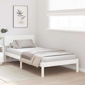 vidaXL Σκελετός Κρεβατιού Λευκό 90 x 200 cm Μασίφ ξύλο πεύκου