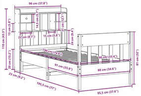 ΣΚΕΛΕΤΟΣ ΚΡΕΒ. ΧΩΡΙΣ ΣΤΡΩΜΑ ΚΑΦΕ ΚΕΡΙΟΥ 90X190 ΕΚ ΜΑΣΙΦ ΠΕΥΚΟ 3323283