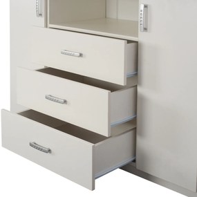 Μπουφές Με 2 Ντουλάπια Κ 3 Συρτάρια Adler Λευκός 120x45x85y Εκ.