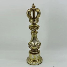 Διακοσμητικό Πιόνι Βασιλιάς 752-28596 9,5x9,5x33cm Gold Estheti Home Πολυρεσίνη