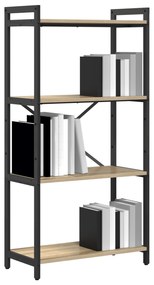 vidaXL Βιβλιοθήκη Sonoma Δρυς 60 x 30 x 118 εκ MDF και Χάλυβας