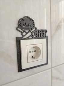 Ξύλινη κορνίζα πρίζας κουζίνας Μαύρο