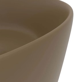 vidaXL Νιπτήρας Πολυτελής Στρογγυλός Κρεμ Ματ 40 x 15 εκ. Κεραμικός