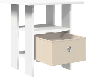 vidaXL Κομοδίνο Λευκό 41 x 40 x 45 εκ Επεξεργασμένο Ξύλο