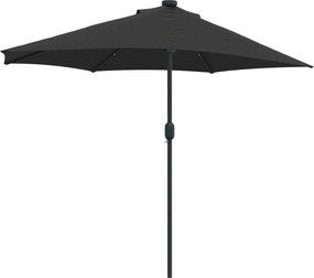 vidaXL Ομπρέλα Κήπου Μαύρο 294 x 150 x 224 εκ Πολυεστέρας και Χάλυβας