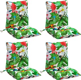 vidaXL Μαξιλάρια Καρέκλας με Πλάτη 4 τεμ. Πολύχρωμα Ύφασμα Oxford