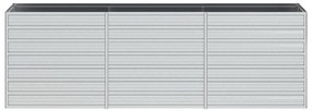 vidaXL Ζαρντινιέρα Υπερυψωμένη Ασημί 240x40x77 εκ. Γαλβανισμ. Χάλυβας