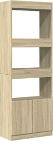 vidaXL Ντουλάπι Sonoma Δρυς 63x33x180 εκ. από Επεξεργασμένο Ξύλο