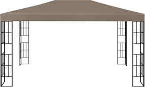 vidaXL Κιόσκι με Φωτάκια LED Taupe 4 x 3 μ.