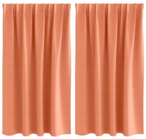 vidaXL Κουρτίνες με κουρτίνες 2 pcs Τερακότα 140x140cm Πολυεστέρας