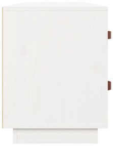Παπουτσοθήκη Λευκό 100x34x45 εκ. από Μασίφ Ξύλο Πεύκου - Λευκό