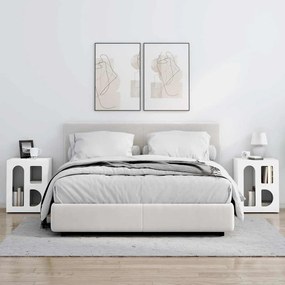 vidaXL Κομοδίνο 2 pcs Λευκό 40 x 35 x 50 εκ. Επεξεργασμένο ξύλο