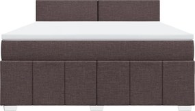 vidaXL Κρεβάτι Boxspring με Στρώμα Σκούρο Καφέ 180x200 εκ Υφασμάτινο