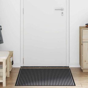 vidaXL Χαλάκι Εξώπορτας Μαύρο και Γκρι 80 x 120 cm Πολυπροπυλένιο, PVC