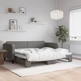 Καναπές Κρεβάτι Συρόμενος Σκούρο Γκρι 90 x 200 εκ. Υφασμάτινος