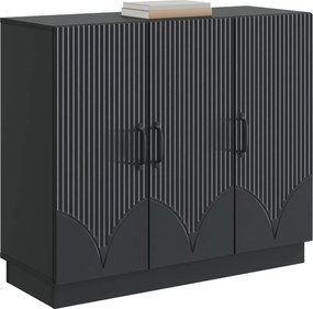vidaXL Πλαϊνό γραφείο Μαύρο 89 x 34,5 x 77 εκ. Επεξεργασμένο Ξύλο