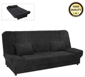 Kαναπές - κρεβάτι Tiko PLUS Megapap τριθέσιος με αποθηκευτικό χώρο και ύφασμα σε μαύρο 200x90x96εκ. - 0053768