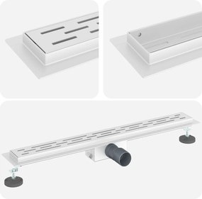 vidaXL Εκροή ντους με σχέδιο γραμμής Ασημί 70 cm Ανοξείδωτο Ατσάλι 304