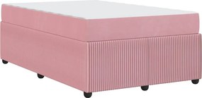 vidaXL Σκελετός Κρεβατιού με στρώμα Ροζ 120 x 200 cm ύφασμα