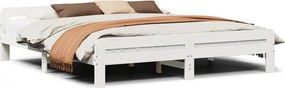 vidaXL Σκελετός Κρεβ. Χωρίς Στρώμα Λευκό 180x200 εκ Μασίφ Πεύκο