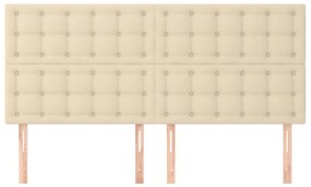 vidaXL Κεφαλάρια Κρεβατιού 4 τεμ. Κρεμ 90x5x78/88 εκ. Υφασμάτινο