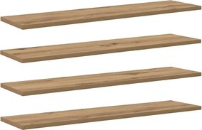 vidaXL Ράφι Βιβλίων 4 pcs Καφέ 80 x 20 x 1,5 cm Επεξεργασμένο ξύλο