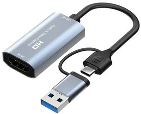 CABLETIME video capture CT-ACHC-AG, HDMI/USB &amp; USB-C, 4K/60Hz, γκρι