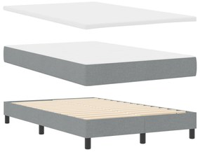 vidaXL Κρεβάτι Box Spring με Στρώμα & LED Ανοιχτό Γκρι 120x190 cm Ύφασμα