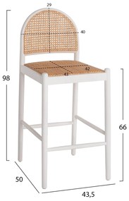 ΣΚΑΜΠΟ ΑΠΟ ΟΞΙΑ-RATTAN ΑΨΙΔΑ ΠΛΑΤΗ ΛΕΥΚΟ  43,5x50x98 εκ.