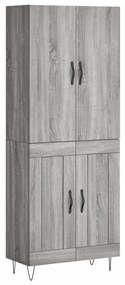 vidaXL Ντουλάπι Γκρι Sonoma 69,5 x 34 x 180 εκ. Επεξεργασμένο Ξύλο