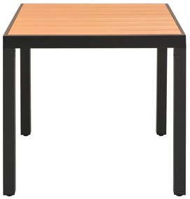 vidaXL Τραπέζι Κήπου Καφέ 80 x 80 x 74 εκ. από Αλουμίνιο / WPC