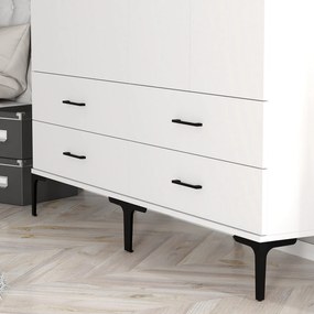 Τετραφυλλη Ντουλαπα Λευκο KUMSAL 47.5x160x201.4