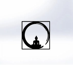 ΔΙΑΚΟΣΜΗΤΙΚΟ ΤΟΙΧΟΥ 100% ΜΕΤΑΛΛΙΚΟ ΜΑΥΡΟ BUDDHA FIGURE 50Χ50 HM7210